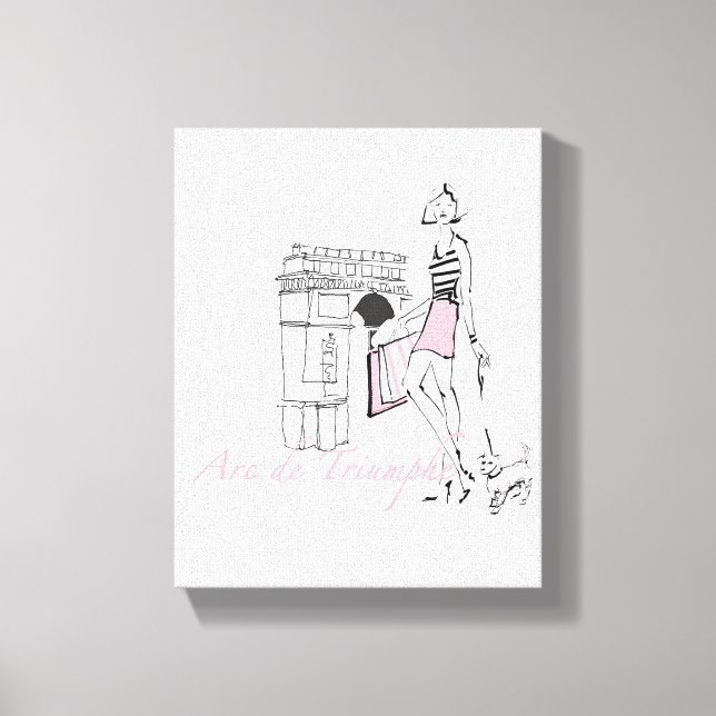 Wild Apple | Arc De Triomphe - Girly Sketch Canvas Print (Front)