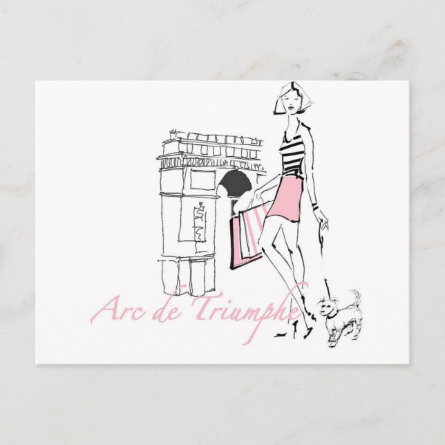 Wild Apple | Arc De Triomphe - Girly Sketch Postcard (Front)