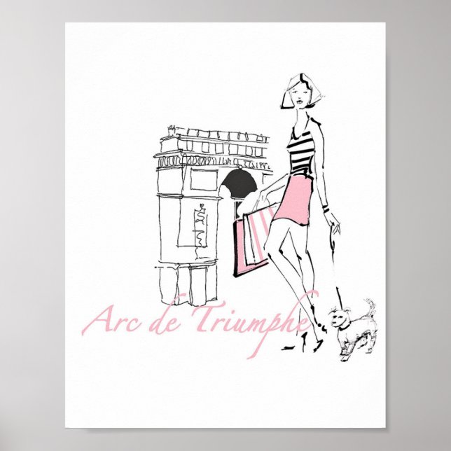 Wild Apple | Arc De Triomphe - Girly Sketch Poster (Front)