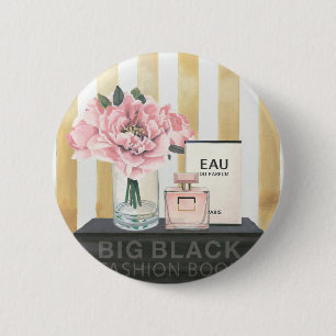 Wild Apple Big Fashion Book - Striped 2 Inch Round Button
