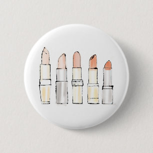 Wild Apple Colourful Modern Lipstick Sketch 2 Inch Round Button