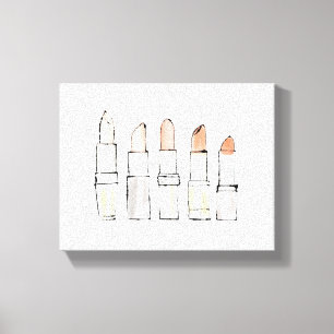 Wild Apple   Colourful Modern Lipstick Sketch Canvas Print