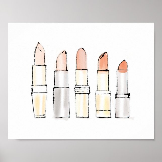 Wild Apple | Colourful Modern Lipstick Sketch Poster (Front)