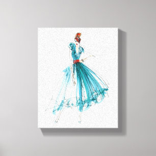 Wild Apple   Haute Couture Fashion Sketch Canvas Print