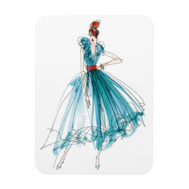 Wild Apple | Haute Couture Fashion Sketch Magnet (Vertical)