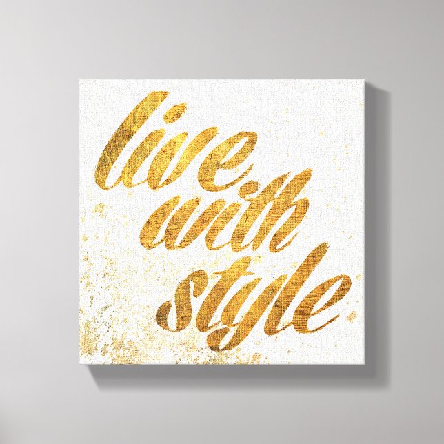 Wild Apple | Live With Style - Girly Quote Canvas Print (Front)