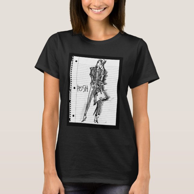 Wild Apple | Posh - Edgy Vintage Sketch T-Shirt (Front)