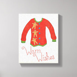 Wild Apple Warm Wishes - Gingerbread Man Canvas Print