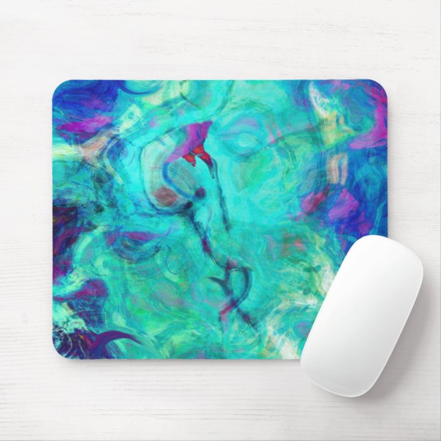 Wild Aqua Water Abstract Art Mouse Pad (With Mouse)