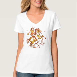 "Wild As Heck" Cute, Cool & Retro Cowgirl Art T-Shirt