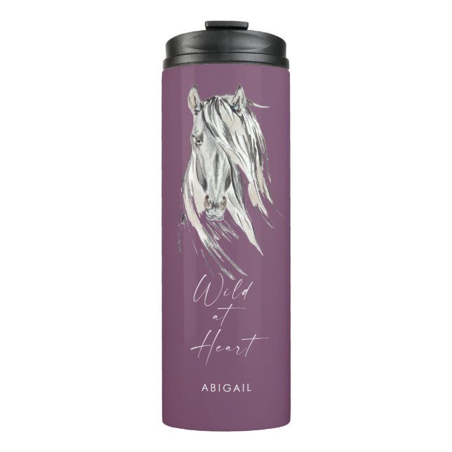 Wild at Heart Custom Name Lilac Thermal Tumbler (Front)