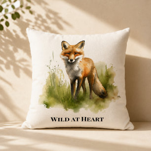 Wild at Heart Fox Woodland Cabin Accent Throw Pillow