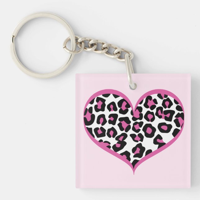 Wild at Heart Leopard Print Keychain (Front)