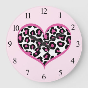 Wild at Heart Leopard Print Large Clock
