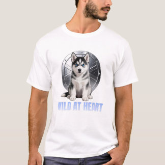 Wild At Heart Siberian Husky Dog Lover T-Shirt