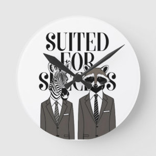 Wild at Heart: The Suited Elite Tee Round Clock