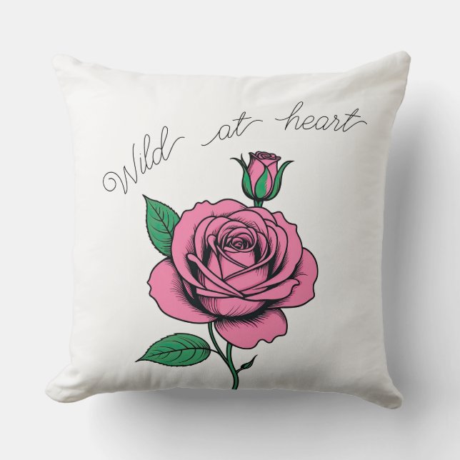 Wild at heart throw pillow (Front)