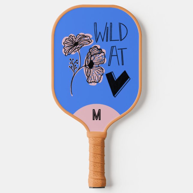 Wild At Heart Whimsical Blue Pickleball Paddle (Front)
