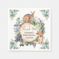 Wild Australian Animals Rustic Gum Leaves Baby Boy