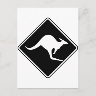 Wild Australian Kangaroo Marsupial Roo Silhouette Postcard