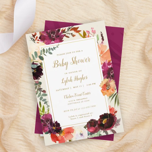 Wild Autumn Bouquet | Baby Shower Invitation (Creator Uploaded)