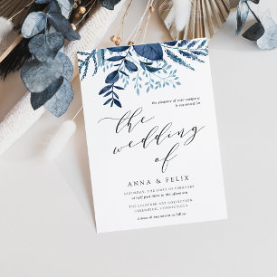 Wild Azure Botanical Wedding Invitation