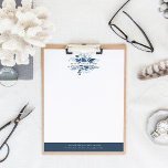 Wild Azure Logo Letterhead<br><div class="desc">Elegant botanical letterhead design displays your name and/or business name framed by a watercolor foliage border in shades of blue. Add your business contact information along the bottom in white on coordinating harbour blue.</div>
