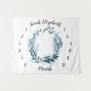 Wild Azure Monthly Baby Photo Backdrop Tapestry