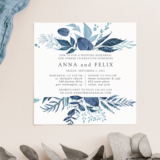 Wild Azure Rehearsal Dinner Invitation | Square (Creator Uploaded)