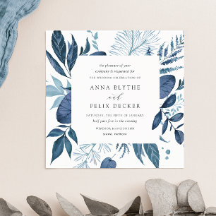 Wild Azure Wedding Invitation Square