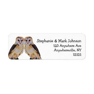Wild Barn Owl Bird Artwork Name Personalized White