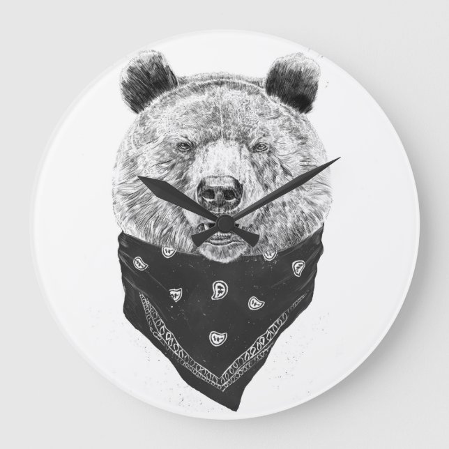 Wild bear large clock (Front)