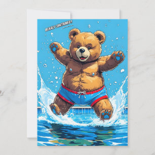 Wild Bear Summer Vintage Pool  Announcement