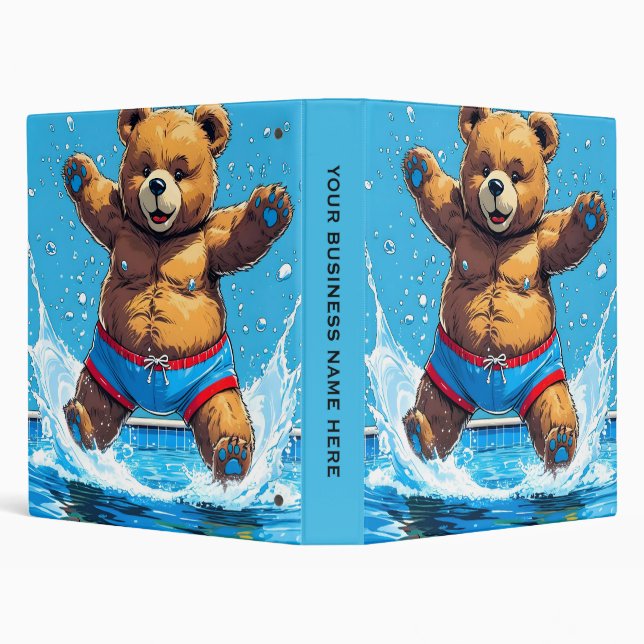 Wild Bear Summer Vintage Pool  Binder (Background)