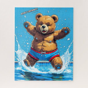 Wild Bear Summer Vintage Pool Jigsaw Puzzle