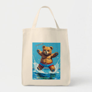Wild Bear Summer Vintage Pool Tote Bag