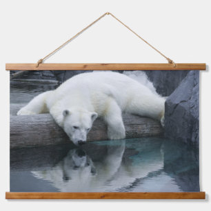 Wild Bears - Reflections Polar Bear Hanging Tapestry