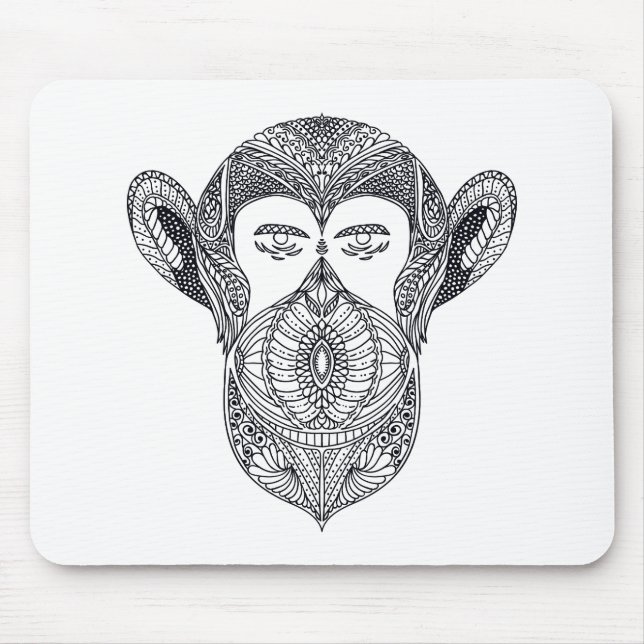 Wild Beast Of The Forest Doodle Mouse Pad (Front)