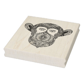 Wild Beast Of The Forest Doodle Rubber Stamp