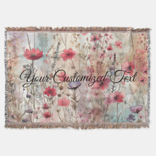 Wild Beauty Woven: Fashioned by Wildflowers Throw Blanket