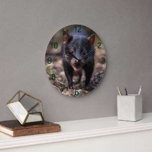 Wild Beginnings: The Young Tasmanian Devil Large Clock