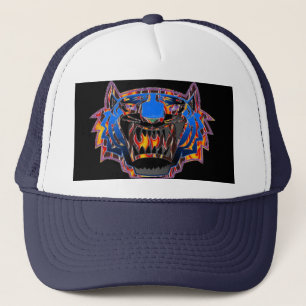 Wild Bengal Tiger In Flames Baseball Hat