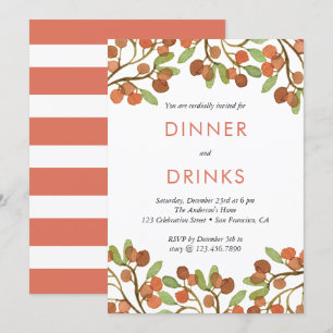 Wild Berries Dinner and Drinks Holiday Party Invitation