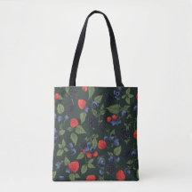 Wild Berries Pattern Shoulder Tote Bag