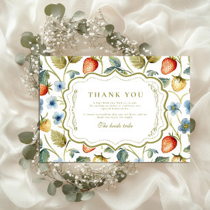 Wild Berry Romance Bridal Shower Thank You Card