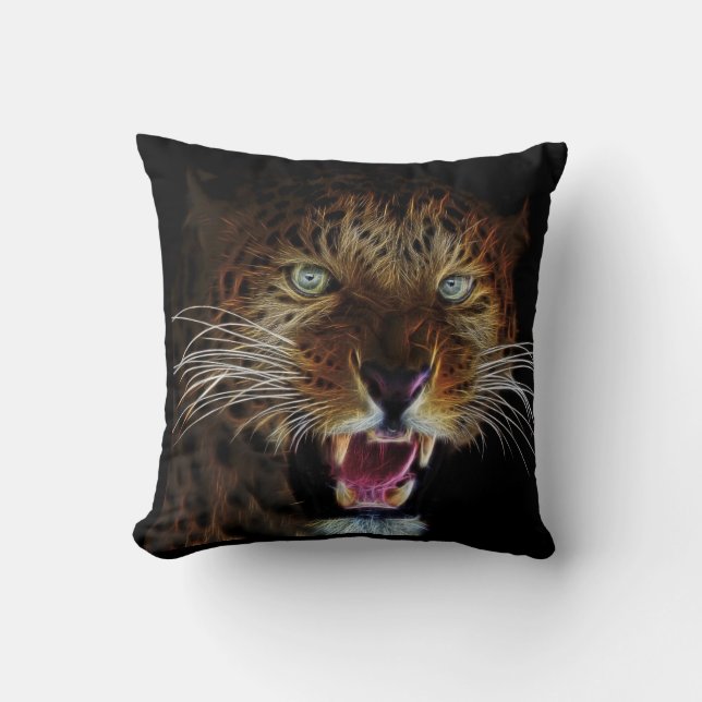 Wild Big Cats Throw Pillow (Front)