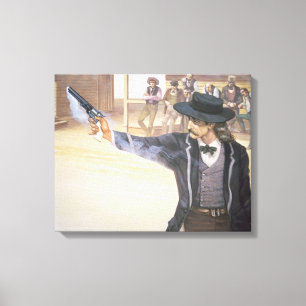 'Wild Bill' Hickok (1837-76) demonstrates his mark Canvas Print