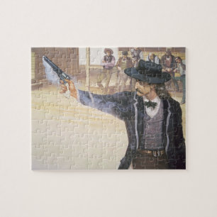 'Wild Bill' Hickok (1837-76) demonstrates his mark Jigsaw Puzzle