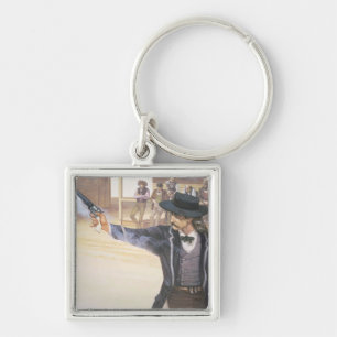 'Wild Bill' Hickok (1837-76) demonstrates his mark Keychain