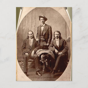 Wild Bill Hickok - Texas Jack - Buffalo Bill Postcard